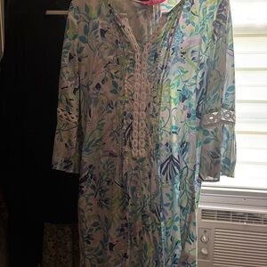 Floral Print Tunic with Lace Details